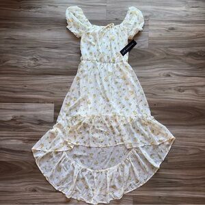 NanaMacs White & Yellow High-Low Floral Dress